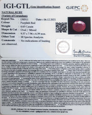 5.13 Ratti Natural New Burma Ruby with Govt. Lab Certificate (5661)